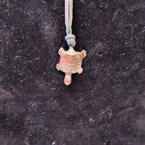 Copper Toned Turtle Pendant Necklace